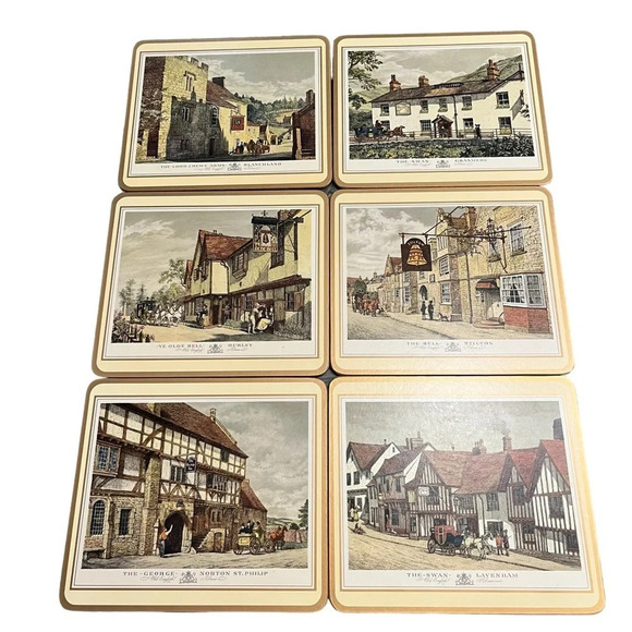 Vintage Pimpernel Place Mats in Box Unused 6 English Pubs - Picture 4 of 13